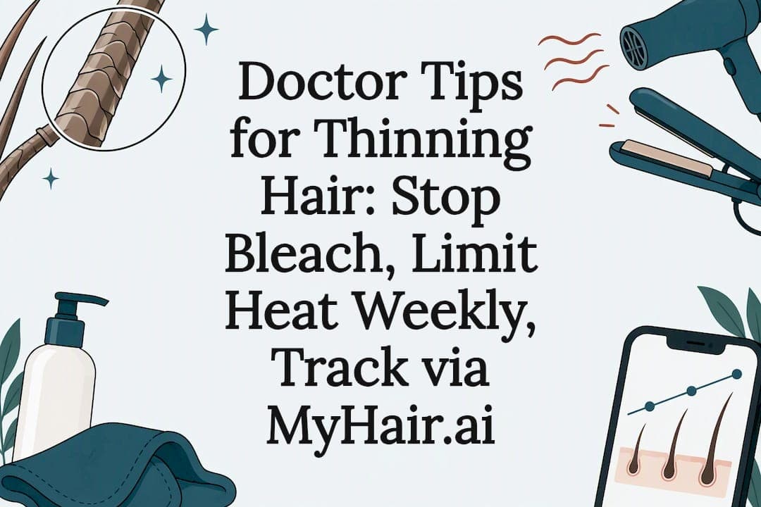 Doctor Tips for Thinning Hair: Stop Bleach, Limit Heat Weekly, Track via MyHair.ai